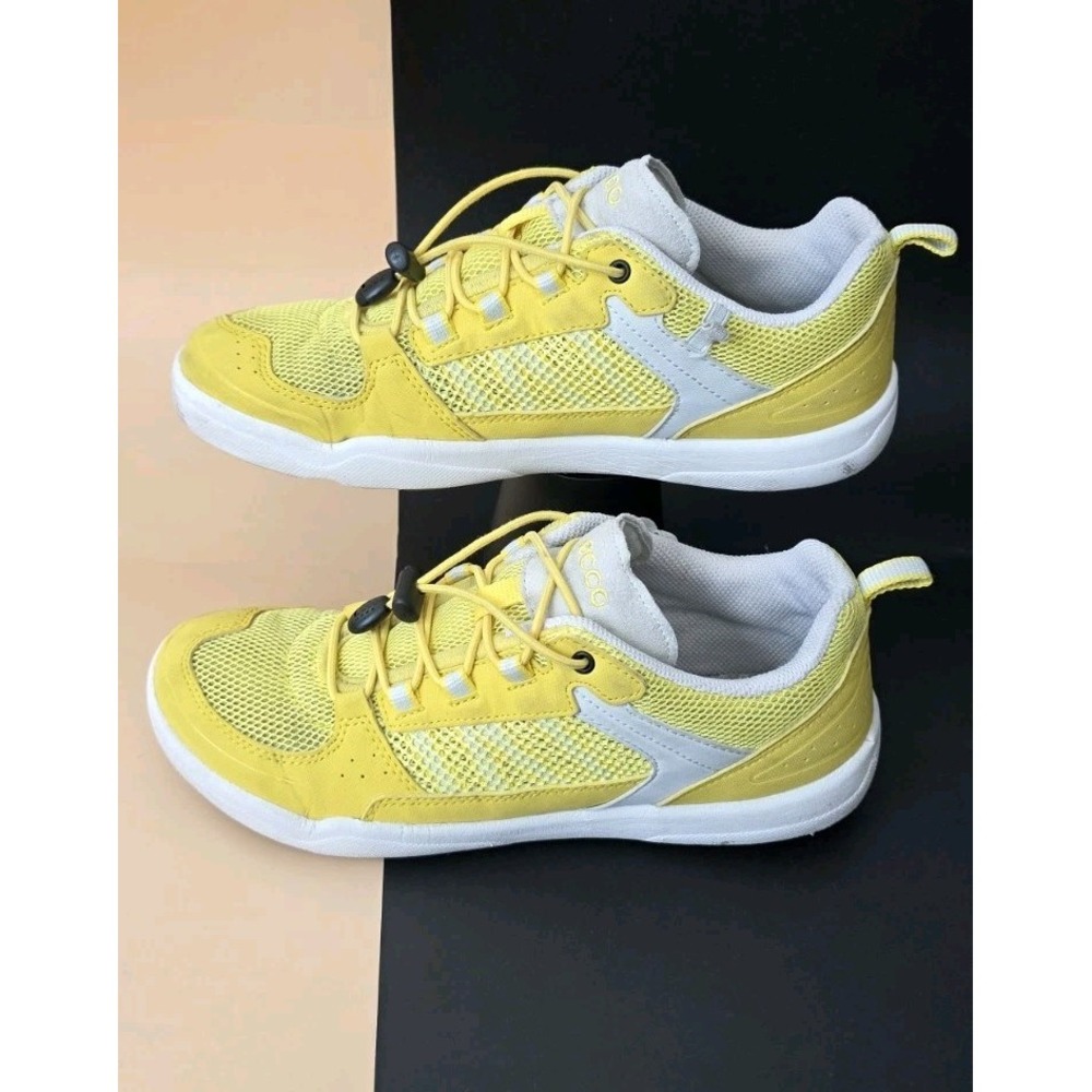 ECCO Aqua Sport Yellow Mesh Water Shoes Toggle Lace Women 8-8.5